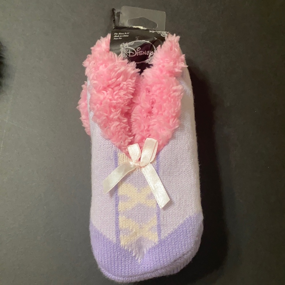 Disney Rapunzel Ballet Slipper Socks Fuzzy Cozy